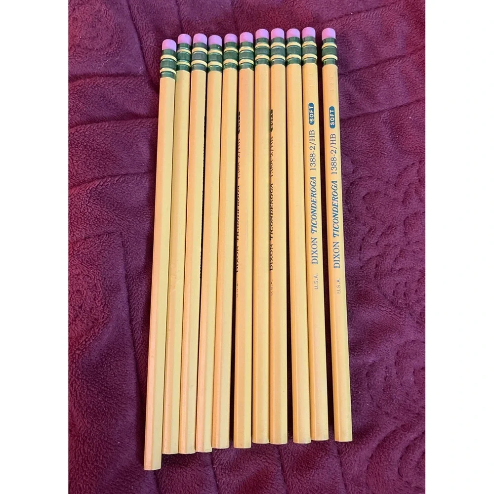 Vintage Box‎ Of  Dixon Ticonderoga 13882 No. 2 Soft Pencils 11 Of 12 In Box